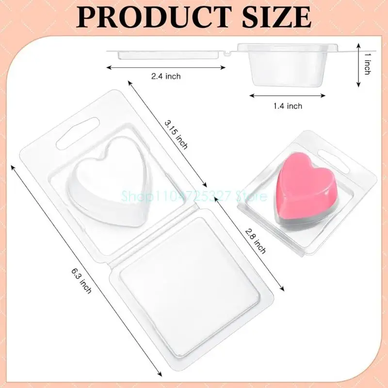 100 قطعة من قوالب تذوب الشمع البلاستيكية الشفافة قالب صدفي لصنع الشموع وصابون الشموع، وصناديق تذوب الشمع القابلة لإعادة الاستخدام