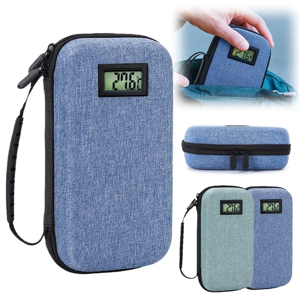 EVA Insulin Cooling Bag Waterproof with Thermometer Display Medicine Travel Cooler Thermal Insulated Glaciated Cold Storage Case