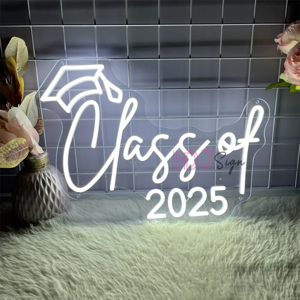 Class of 2025 Graduation Neon Sign Wall Hanging Room Decor Congrats Ceremony LED Neon Lights Party Graduation Decoration