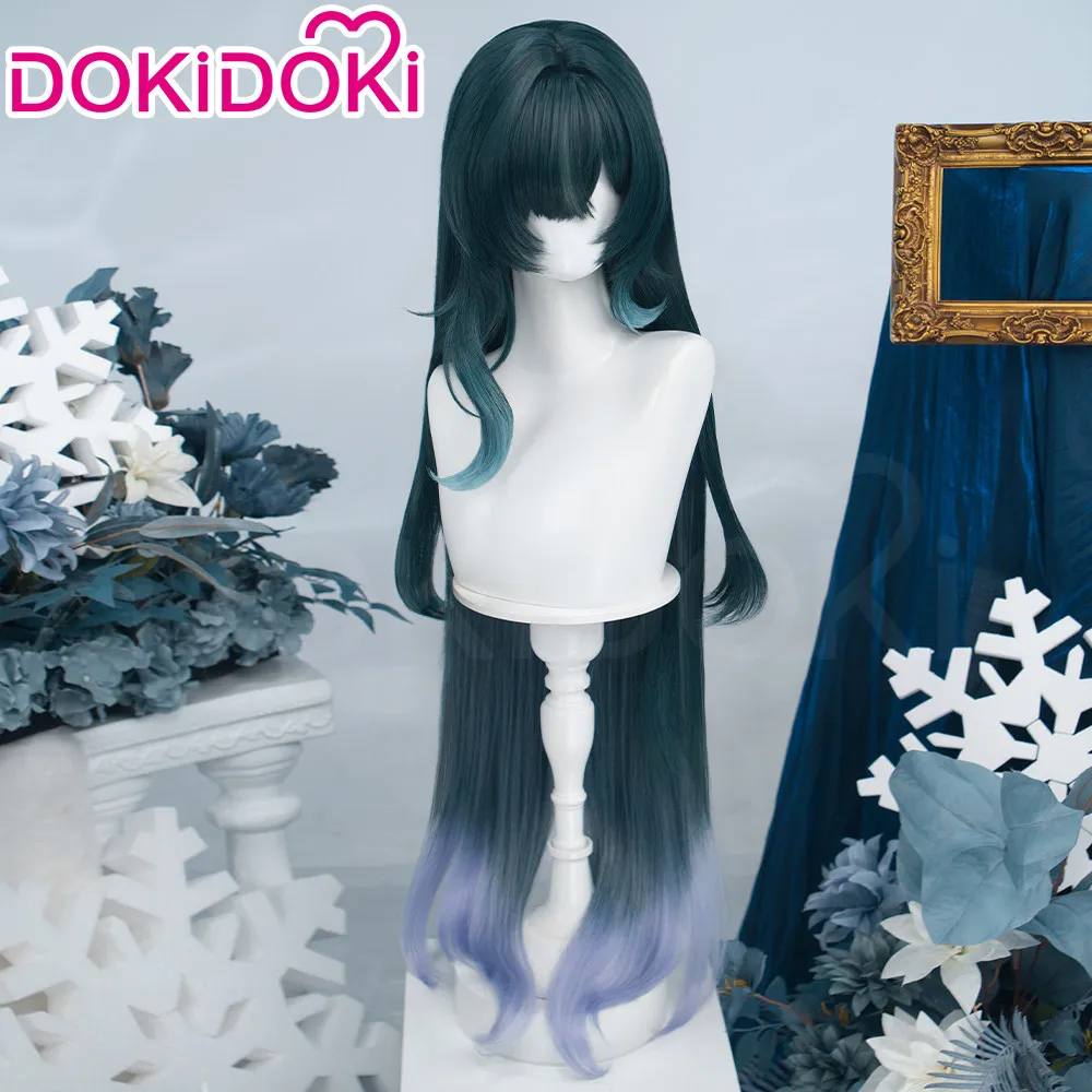 Anime Genshin Impact Vodyanitsa Cosplay Wig Csoplay Green Purple Gradient Hair Comic Con Props Role Play Gift Halloween Party view 3