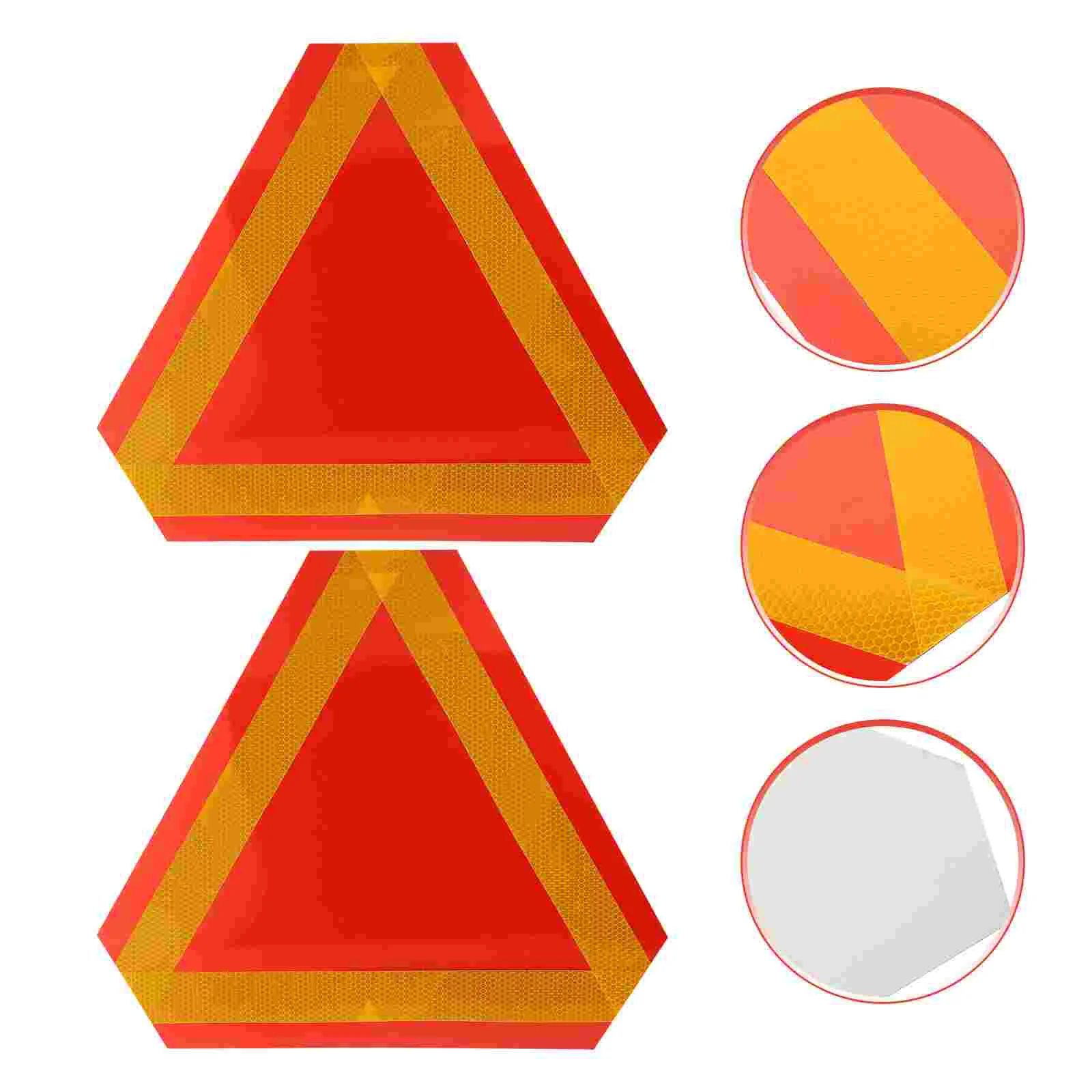 2 Pcs Vehicle Reflective Tailgate Safety Reflector Warning Tape Slow Moving Sign The Car Rear Board Auto Aluminum