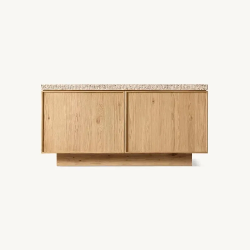Mobili per organizer da cucina moderni, posate in legno, armadietto a buffet con doppia anta