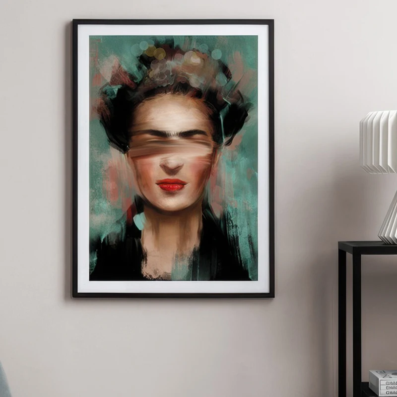 Abstract Figures Love Beige Mid Century Kahlo In Green Gallery Wall Art Posters Decorative Prints Canvas Painting Room Picture