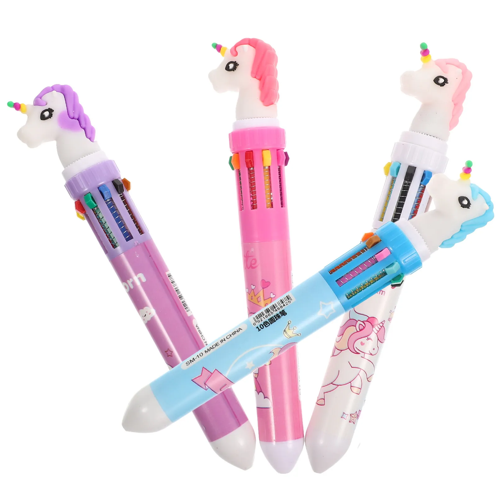 

4Pcs Cute Multicolor Ballpoint Pens Smooth Writing Long-Lasting Wear-Resistant Kids Students Gift Lightweight Portable School