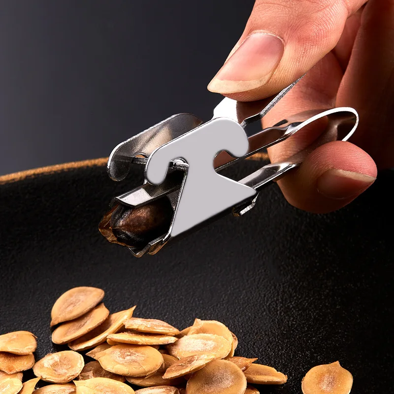 Stainless Steel Sheller Peanut Tongs Melon Seed Opener Pistachio Sunflower Seed Peeler Melon Seed Plier Clamp Kitchen Gadgets