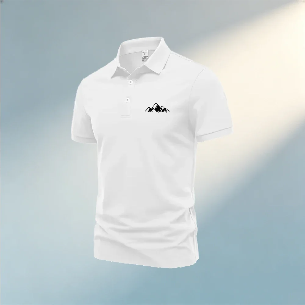 Mens Fashion Daily Basic Polo Tops Solid Color Lapel Short Sleeve Soft Sweat Loose TShirts Male Outdoor Sports Daily Casual Tees