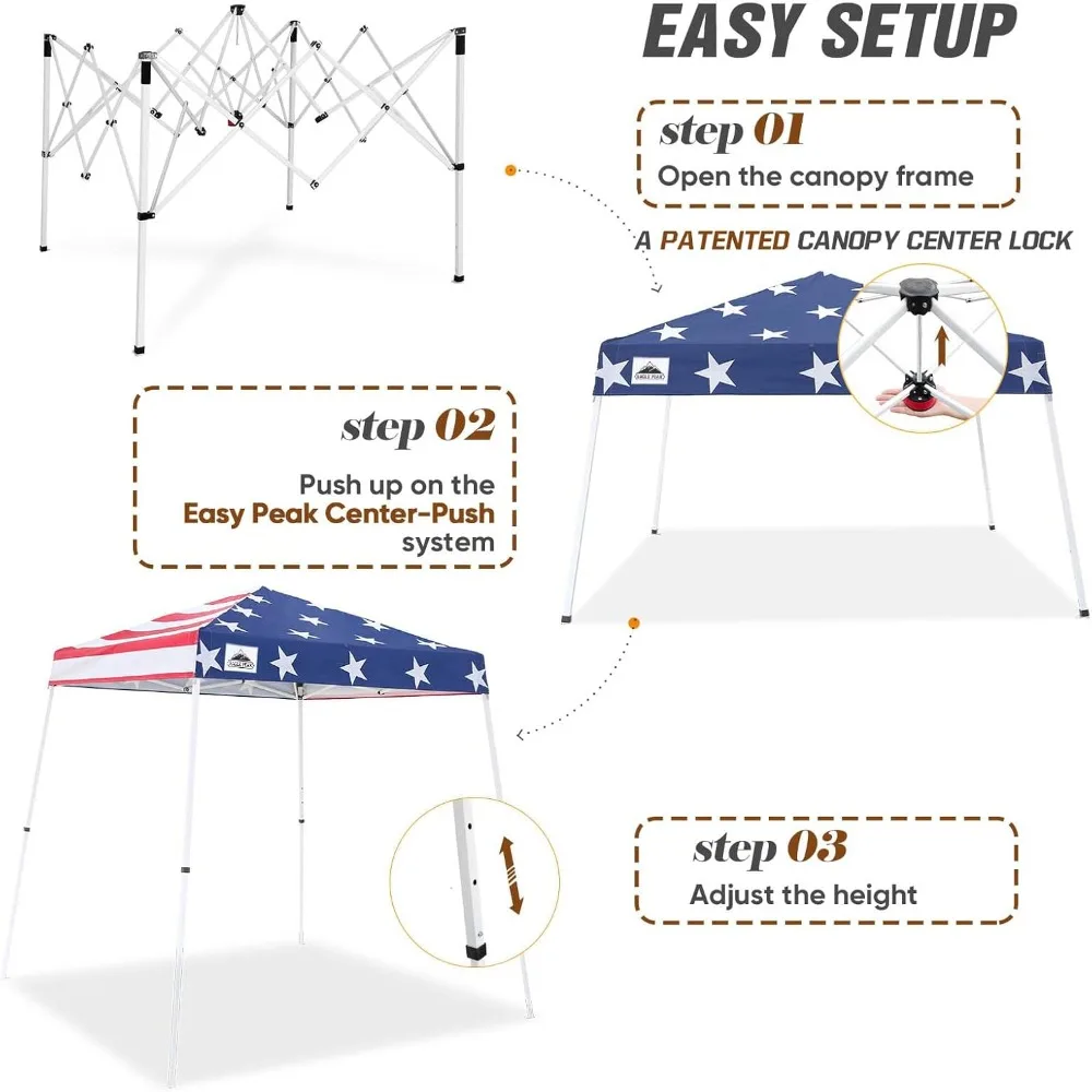 8x8 Instant Pop-Up Canopy Tent for Outdoor Beach Shelter - Easy Setup, Portable Sports Folding Shelter, One Person Assembly, Ide