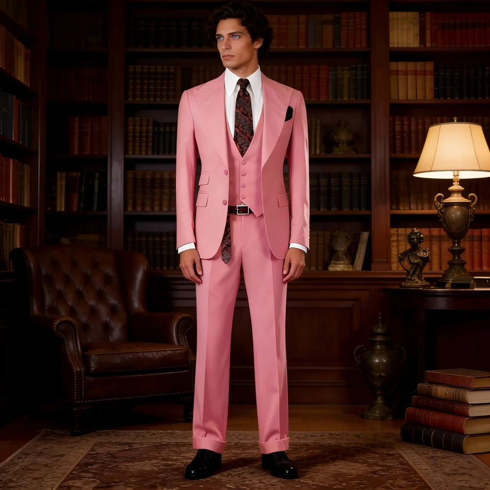 

Men's Wedding Tuxedos with Notched Lapels Single Breasted Luxury Men's Clothing Dance Dress Complete Costume Fantasy