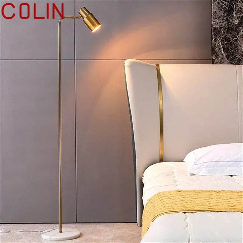 COLIN Nordic Floor Lamp Simple Modern LED Standing Marble Lighting Decorative Living Room Study Bedroom