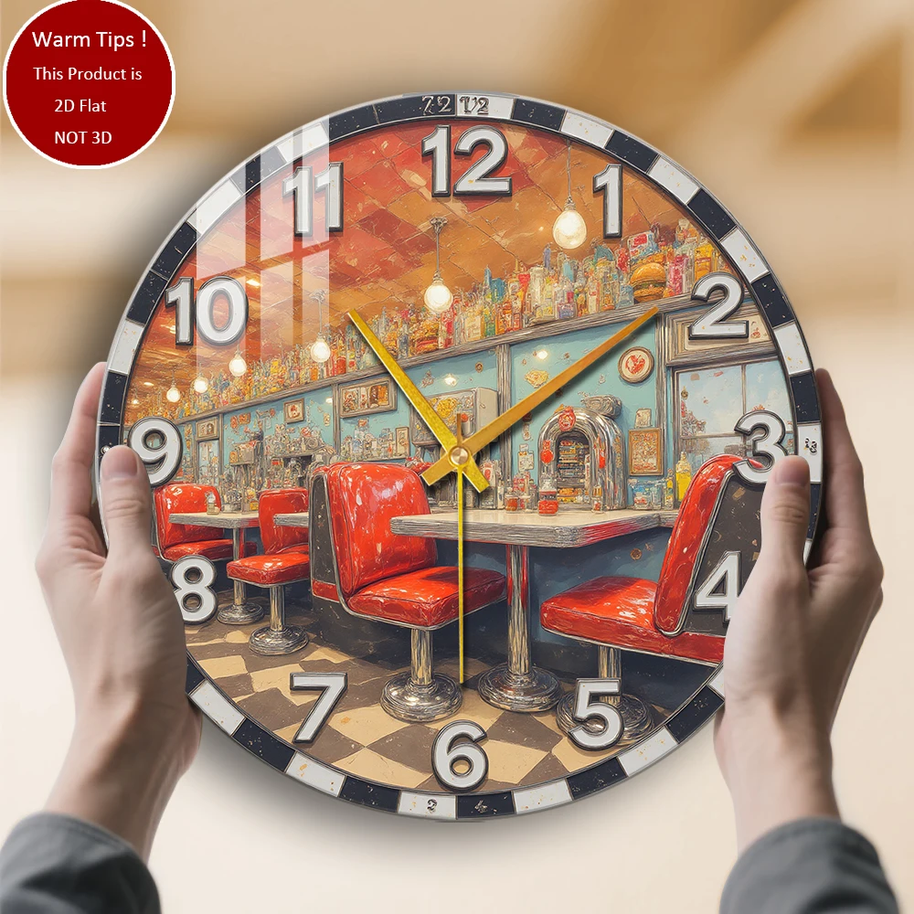 

Настенные часы из закаленного стекла, обеденный интерьер, красные часы с сиденьями, подходящие для настенного декора или настольного дисплея в любом месте