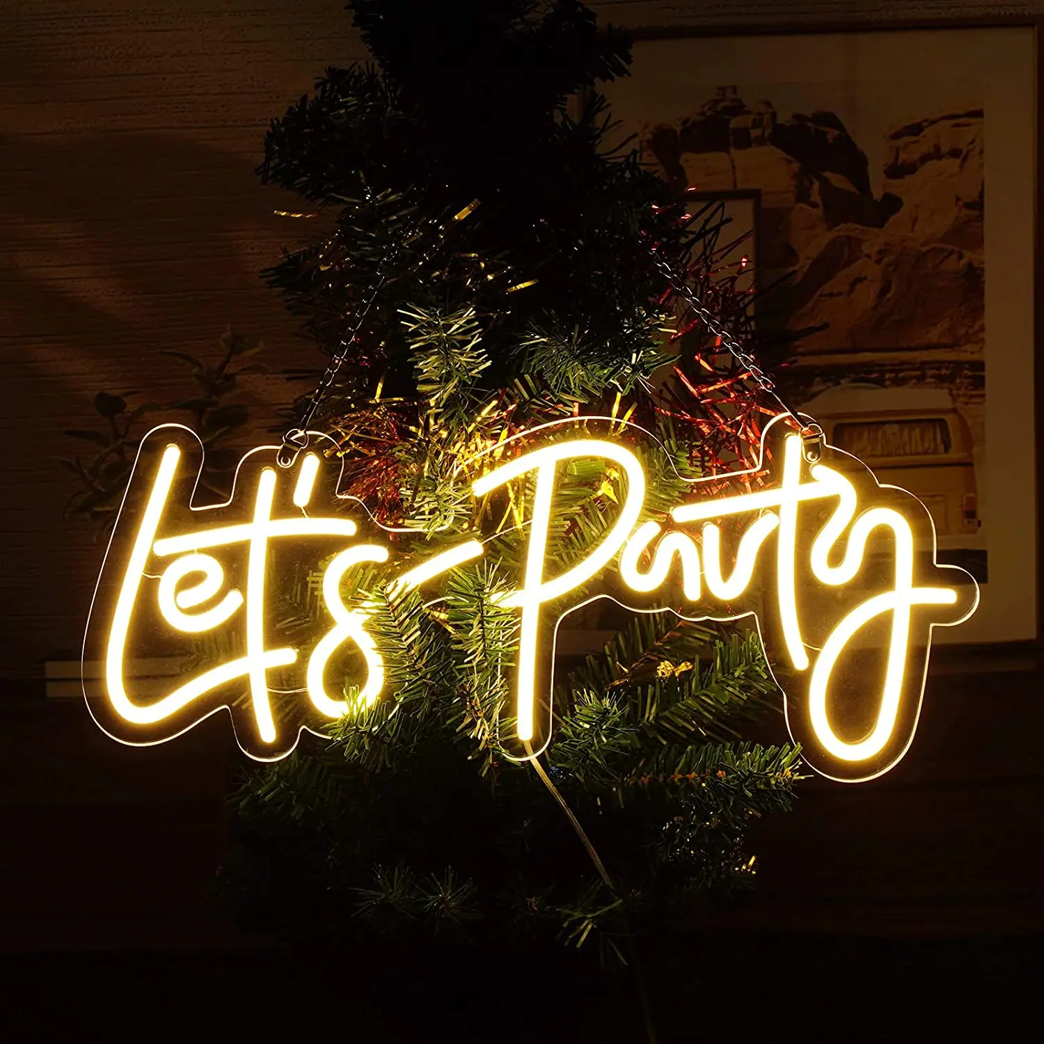 

43X20cm Let's Party Neon Signs Dimmable Neon Light Sign for Wedding Birthday Christmas Bachelorette Party Sign Wall Decoration