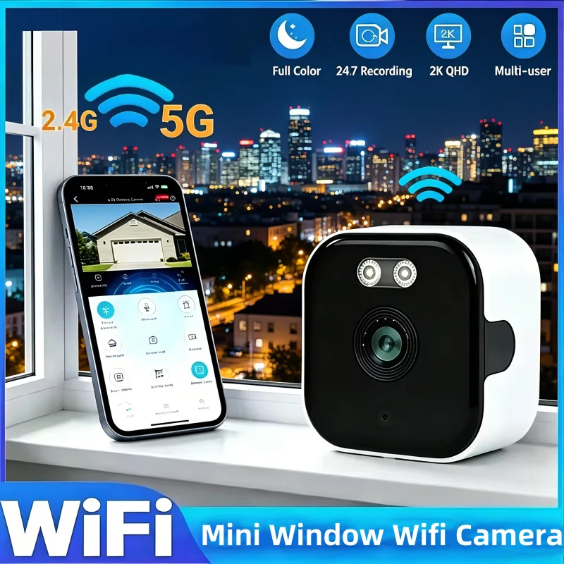 2.4/5GHz WiFi 3MP 1080P HD Night Vision Paste Mount Security Camera Indoor Home Surveillance Safety Monitoring 2026