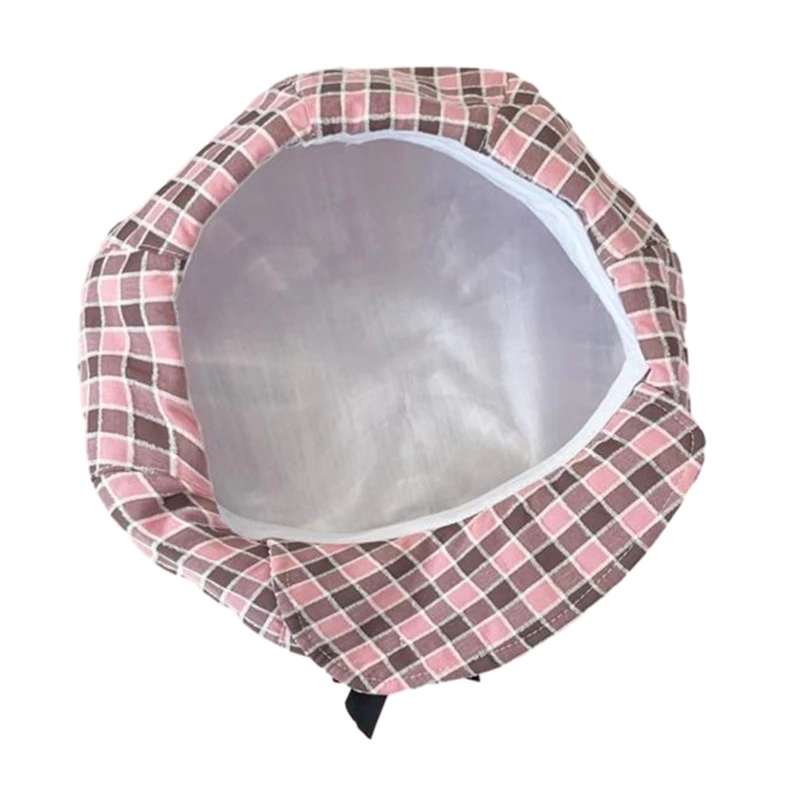 Teens Casual Y2k Girls Hat Winter Autumn with Bowknot Woman Windproof Outdoor Painter Hat Pink Lattice Drop shipping