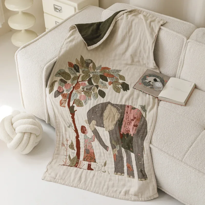 

2025 new class A cotton four-layer gauze bath towel adult enlarged water absorption quick-drying towel multi-functional blanket