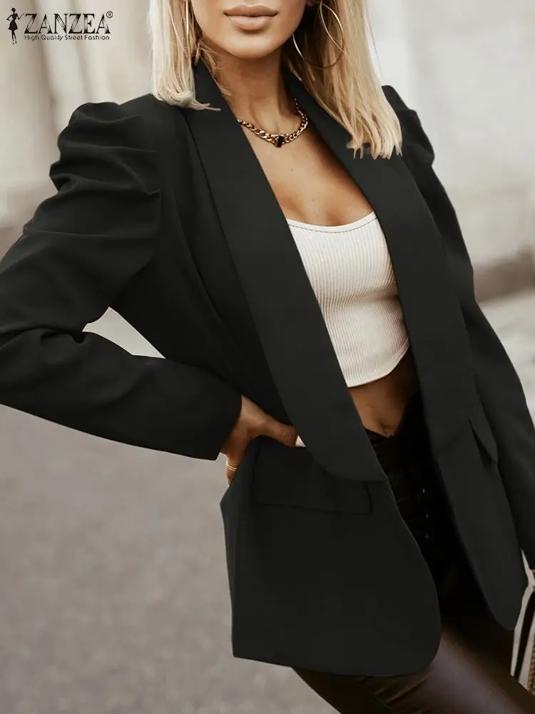 

Женский блейзер с длинным рукавом и отложным воротником, осень 2023