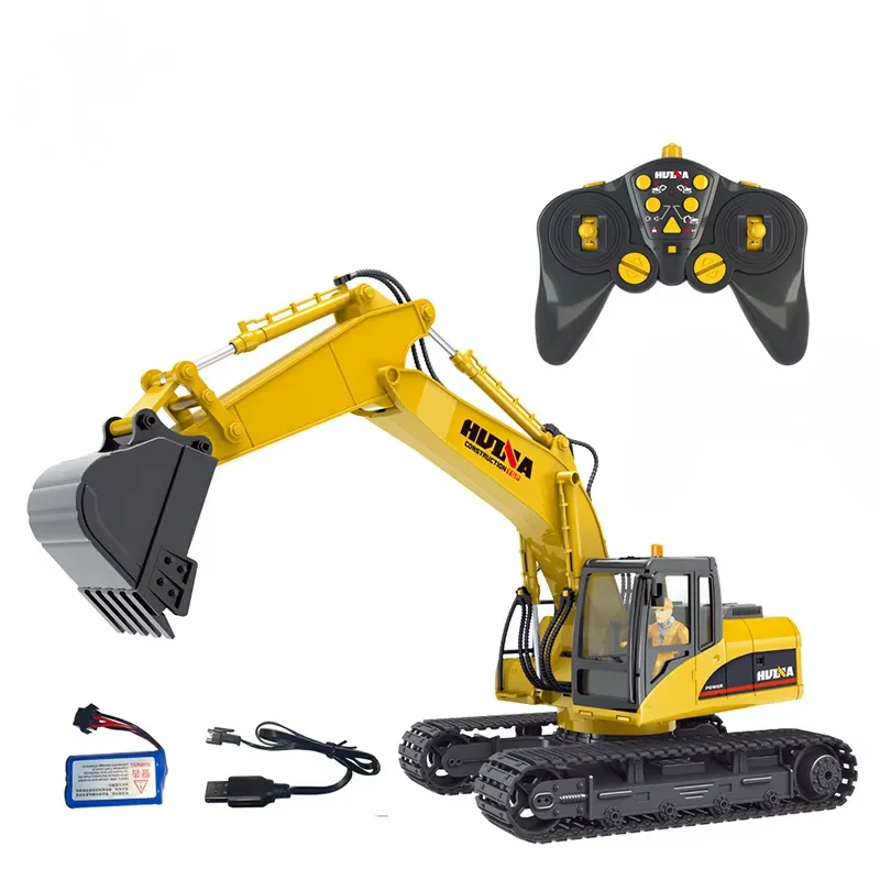 

Huina 1553 2.4G RC Track Excavator 1/14 Tractor Remote Control Engineering Vehicle 15 Channel Alloy Model Kids Toys Boys Gifts
