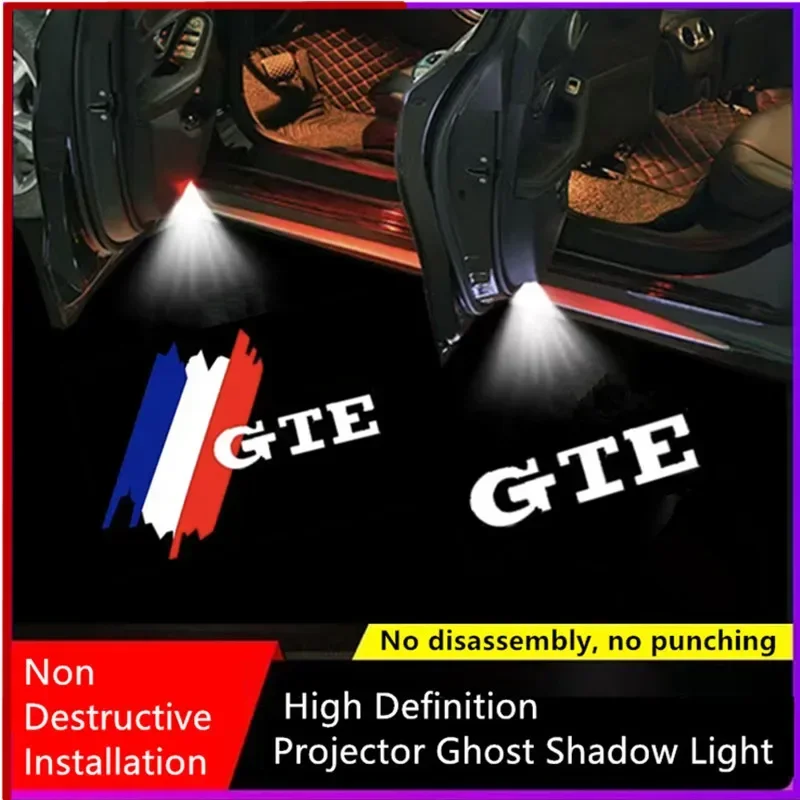 

2 шт. светодиодных проекторов логотипов для дверей автомобиля VW GTE, Golf, Tiguan, Arteon, POLO, BORA, Passat, Jetta, Touareg, лампы-проекторы для приветствия гостей