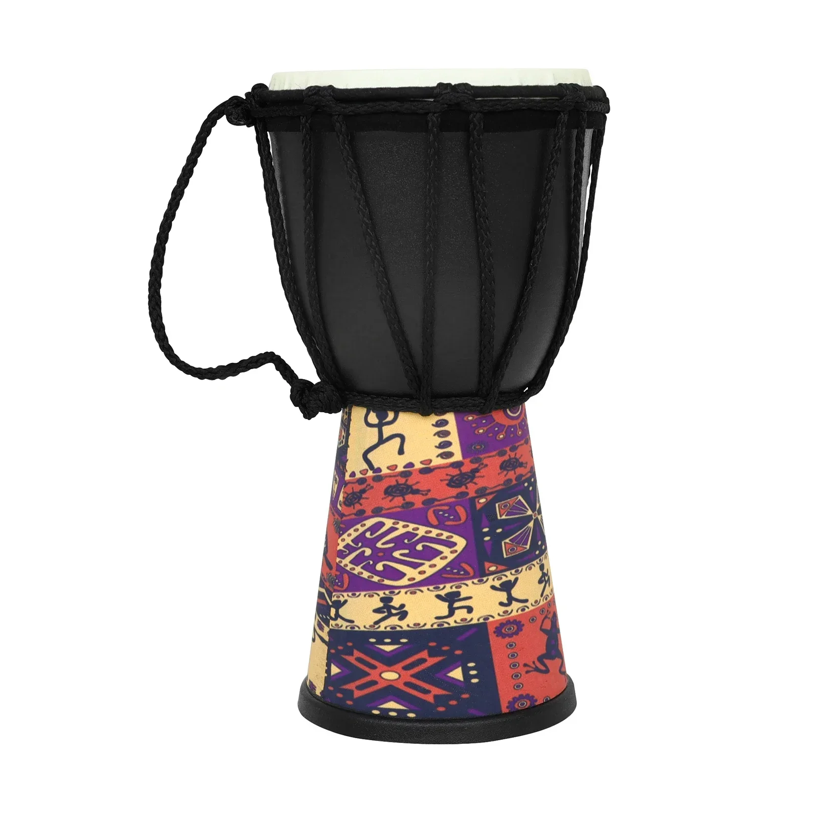 4 Inch African Drum Handmade Traditional African Hand Drum Colorful Djembe Drum for Children Study Percussion Musical Instrument