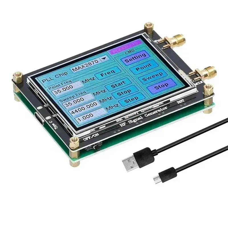 FULL-MAX2870 Signal Generator 23.5Mhz-6000Mhz Frequency Touch Screen Radio Frequency Radio Frequency Synthesizer Module