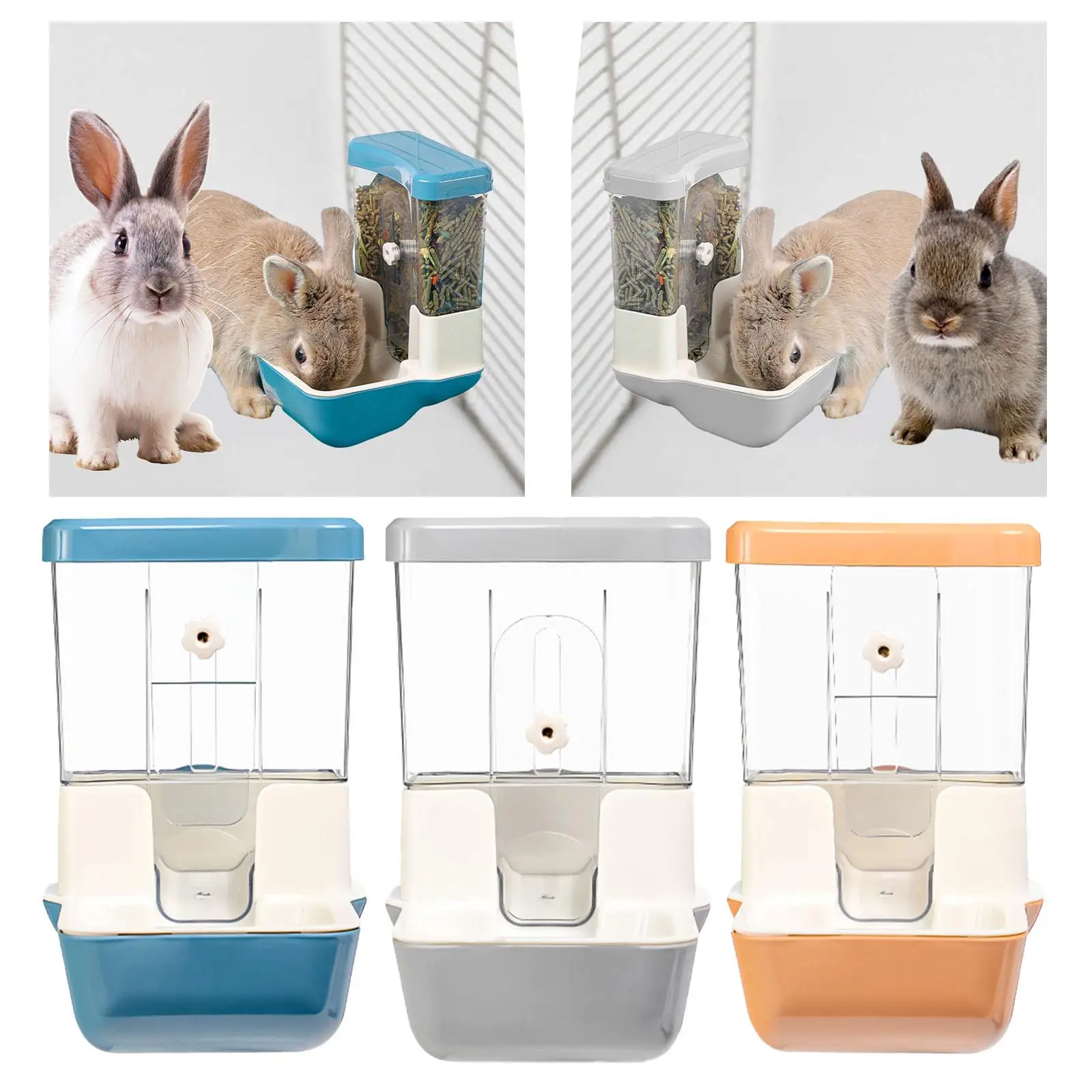 Cage Hanging Feeder Hamsters 800ml Capacity Wide Outlet Chinchilla Rabbit Hedgehog Automatic Pet Bowls Automatic Food Dispenser