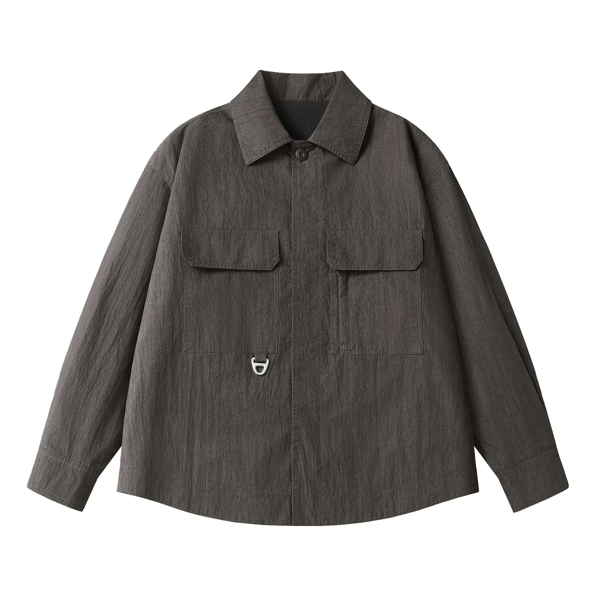 Shirt Style Jacket Men Spring Autumn Streetwear Fashion Loose Casual Long Sleeve Cargo Shirts Coat Cityboy Plus Size Jacket