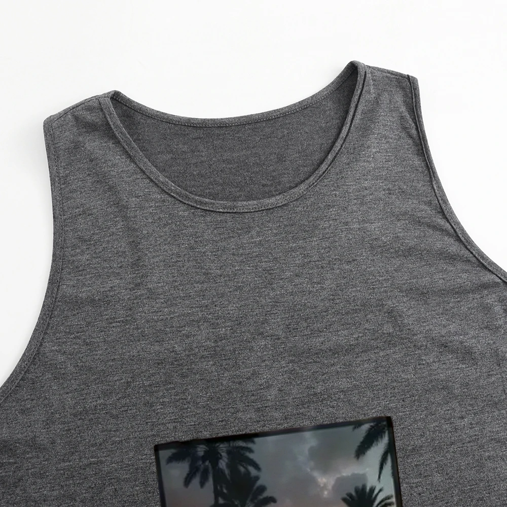 ผู้หญิงฤดูร้อน Tank Top เสื้อกั๊ก Tank Top ผู้หญิงเสื้อแขนกุดเสื้อผ้าออกกําลังกายชายเสื้อแผนที่ภาพกราฟิก
