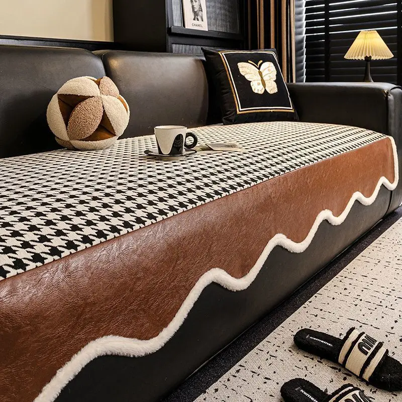 2026 New Chenier Sofa Cushion Retro Style Thickened Four-season Universal Seat Cushion Fixed Non-slip Light Luxury Cover Towel