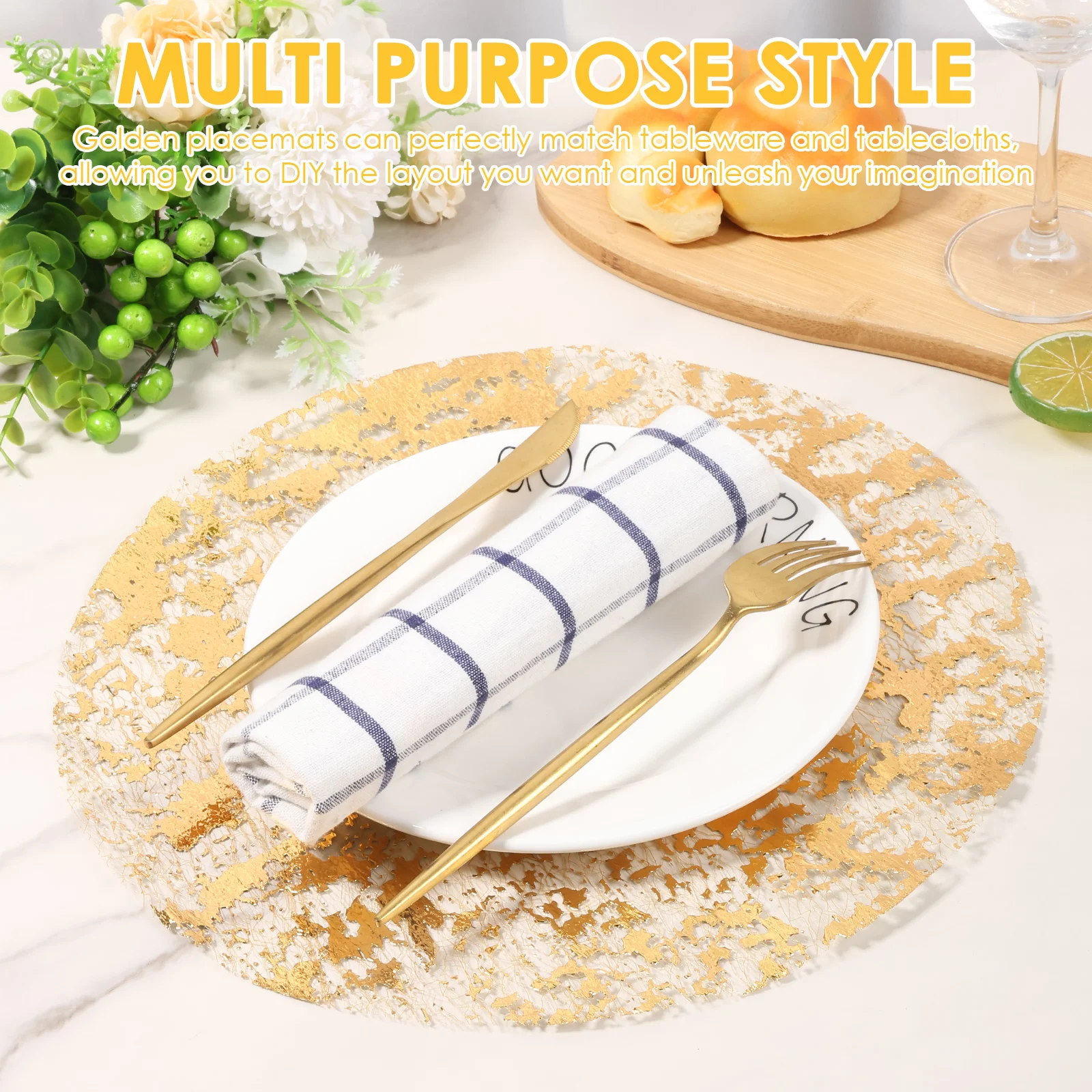 50Pcs Gold Foil Placemat 13