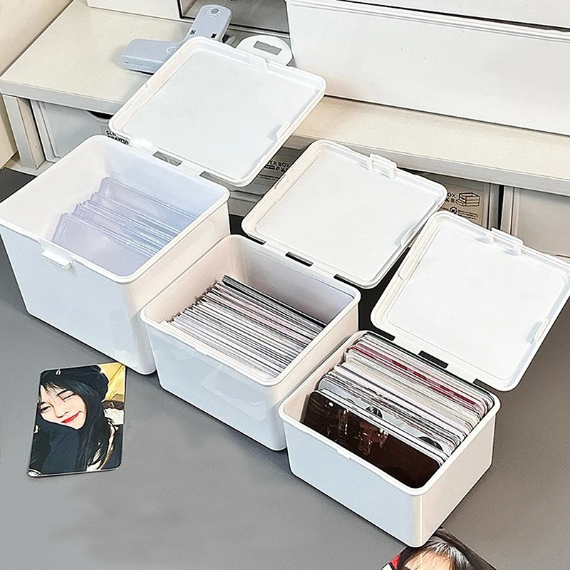 New Desktop Flip Lid Storage Box Home Dust Card Note Student Desktop Sundry Classification Organisation Box Stationery Supplies