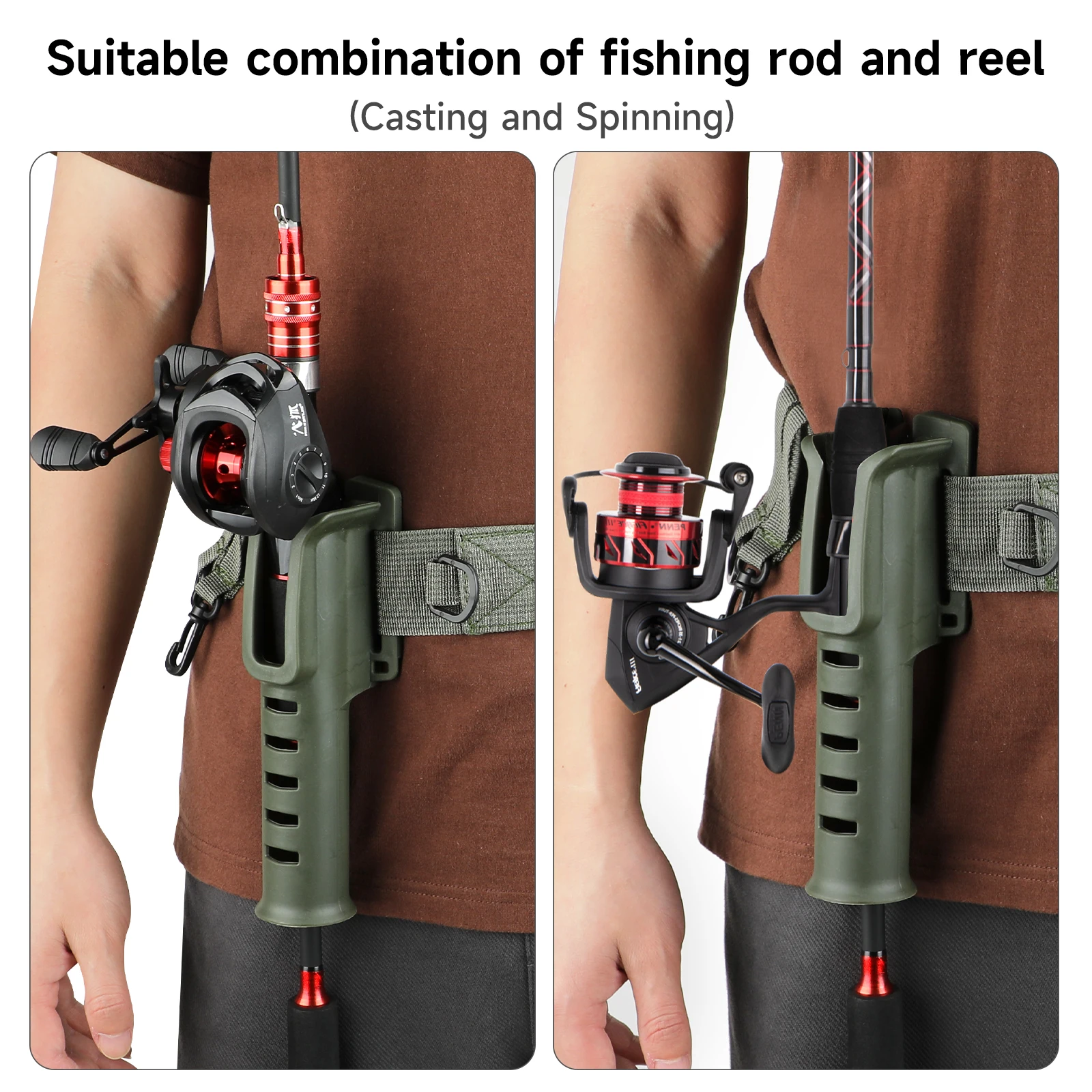 SANLIKE Fishing Rod Belt Holder Portable Fishing Rod Cylinder Insert Rod Cylinder Loyal Rod Holder Multi-functional Belt Inserts