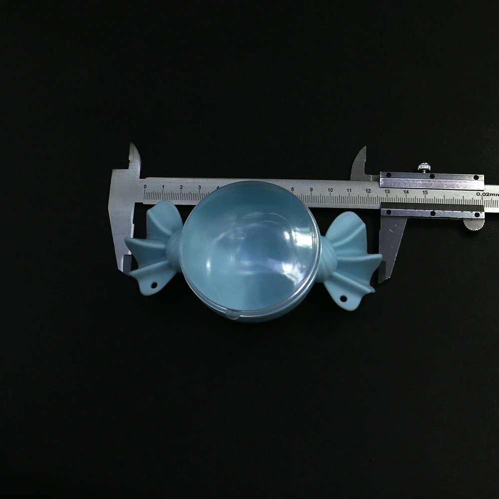 

2pcs Blue-Bottom Transparent-Lid Candy-Shaped Plastic Jewelry Display Boxes 69x130mm Ring Small Bead Jewelry Storage Boxes