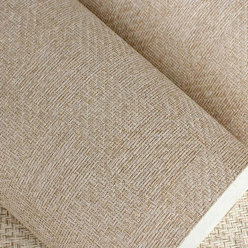 Natural Grass Woven Wallpaper Roll Chinese Style Vintage Grasscloth Wall and Ceiling Panel for TV Background Homestay Decor