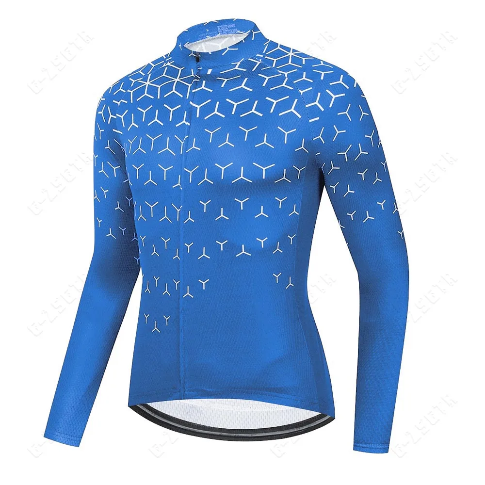 

Mens Cycling Jersey Blue Cycling Long Sleeve Bicycle Clothing Pro Team Cycling Shirt Mountain Bike Wear Autumn Cycle Clothes