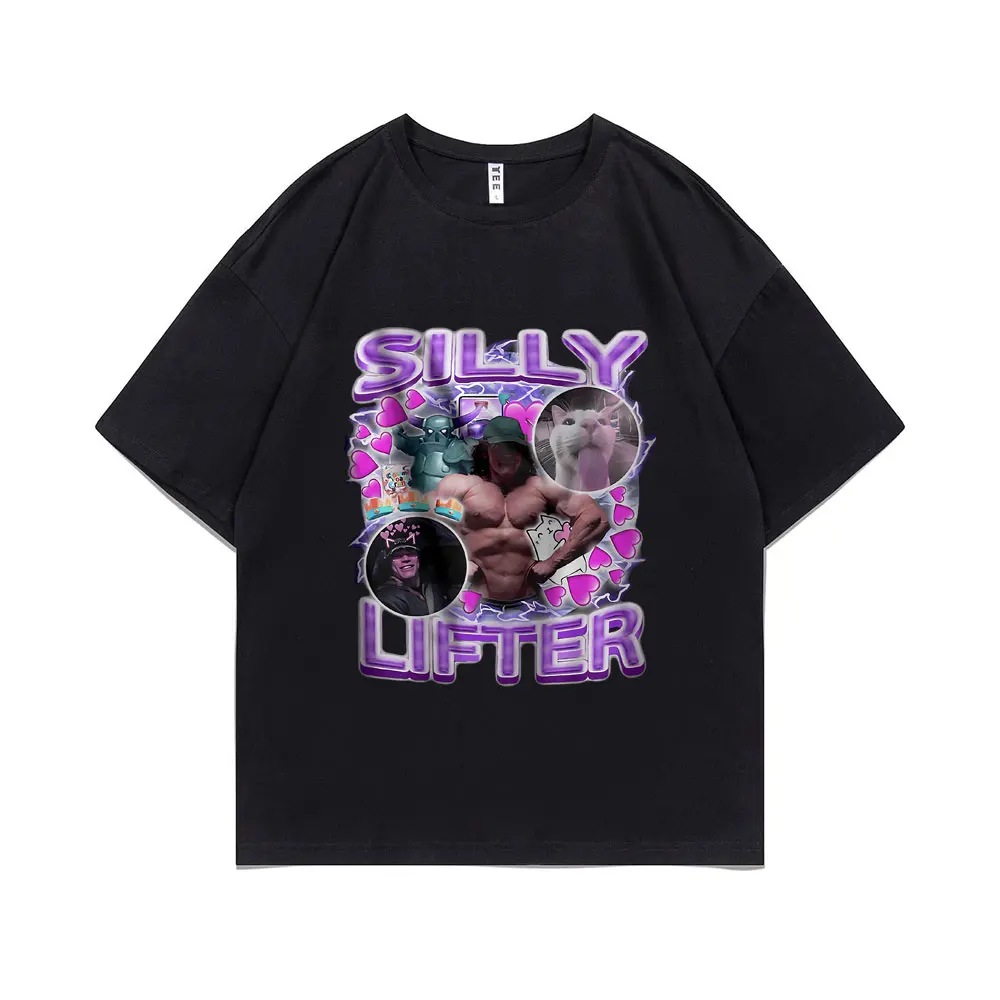 

Sam Sulek Silly Lifter Pump Cover Bodybuilder Funny Meme Print T-shirt Men Women Vintage Casual Tshirt Male Oversized T Shirts