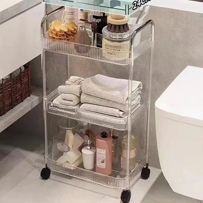 Luxury Multi-Layer Bathroom Acrylic Transparent Storage Rack Book Organizer Snack Shelf Small Transparent Plastic Holder
