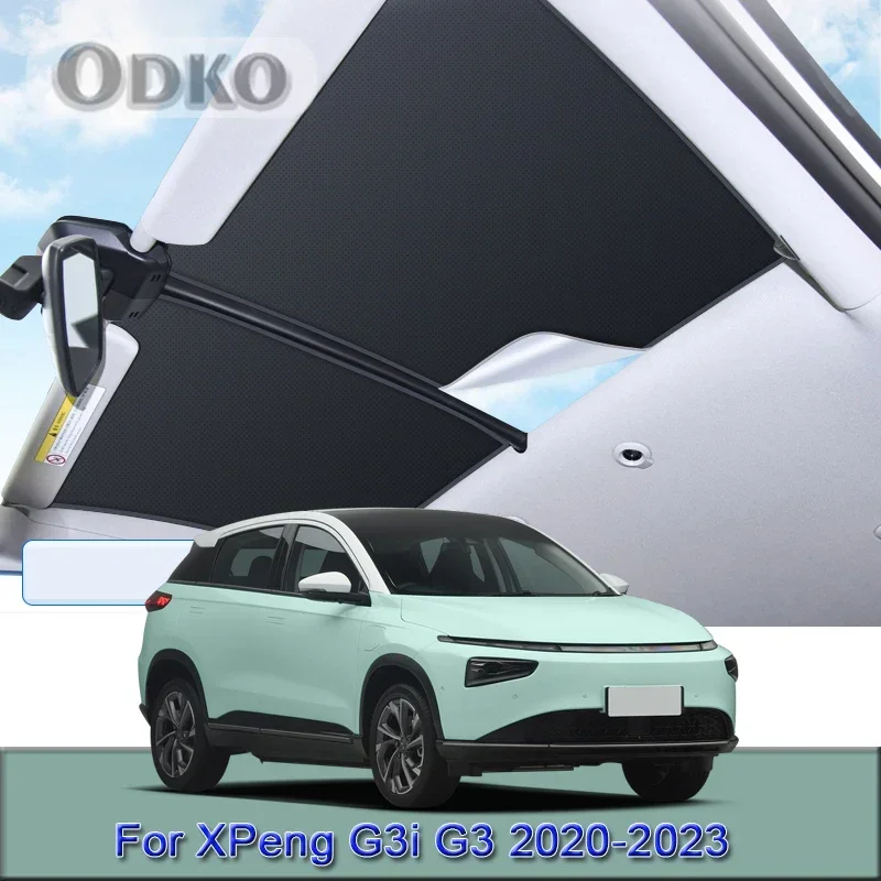 Car Electrostatic Adsorption Sunroof Sunshade For XPeng G3i G3 2020-2023 2024 Heat Insulation Skylight Sticker Auto Accessories