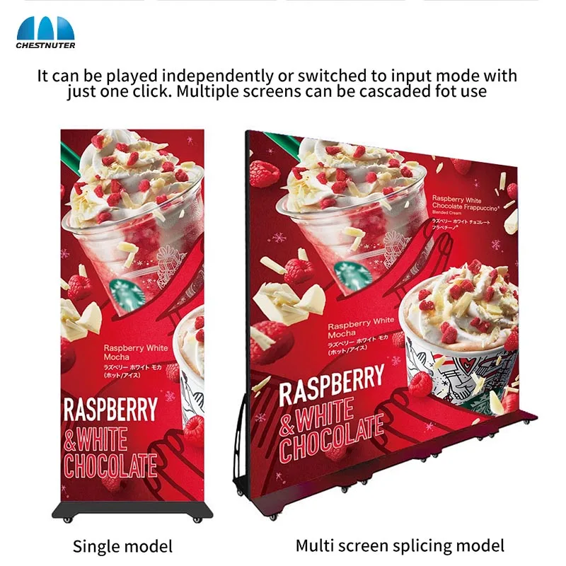 ポータブル屋内フルカラーポスターLEDディスプレイP2.5フロアスタンド型デジタルスクリーンSDKポスターLEDスクリーンNovaLCT（広告用）