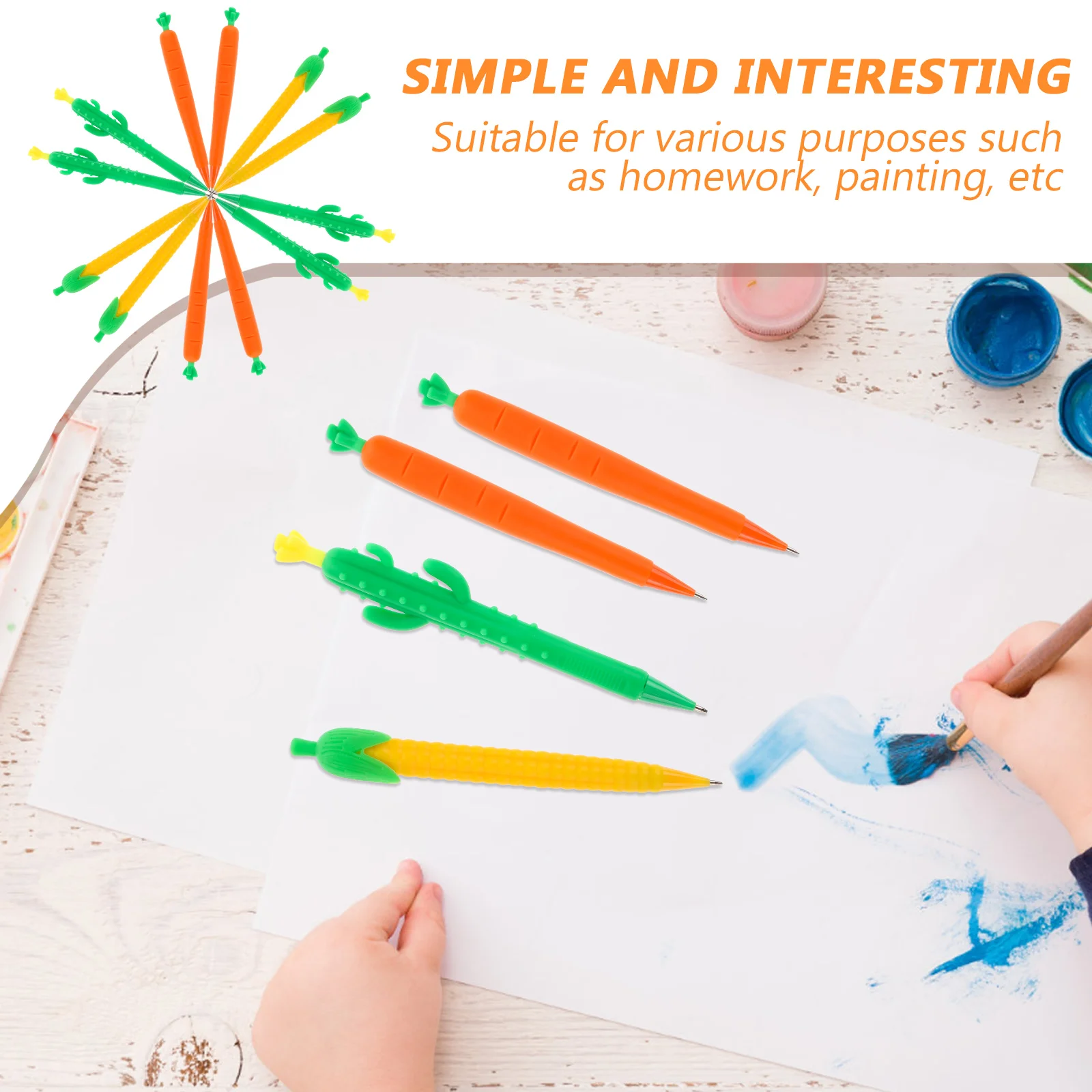 Mechanical Pencil Student Pencils Press-type Design Carrot Household Lead Multi-function School