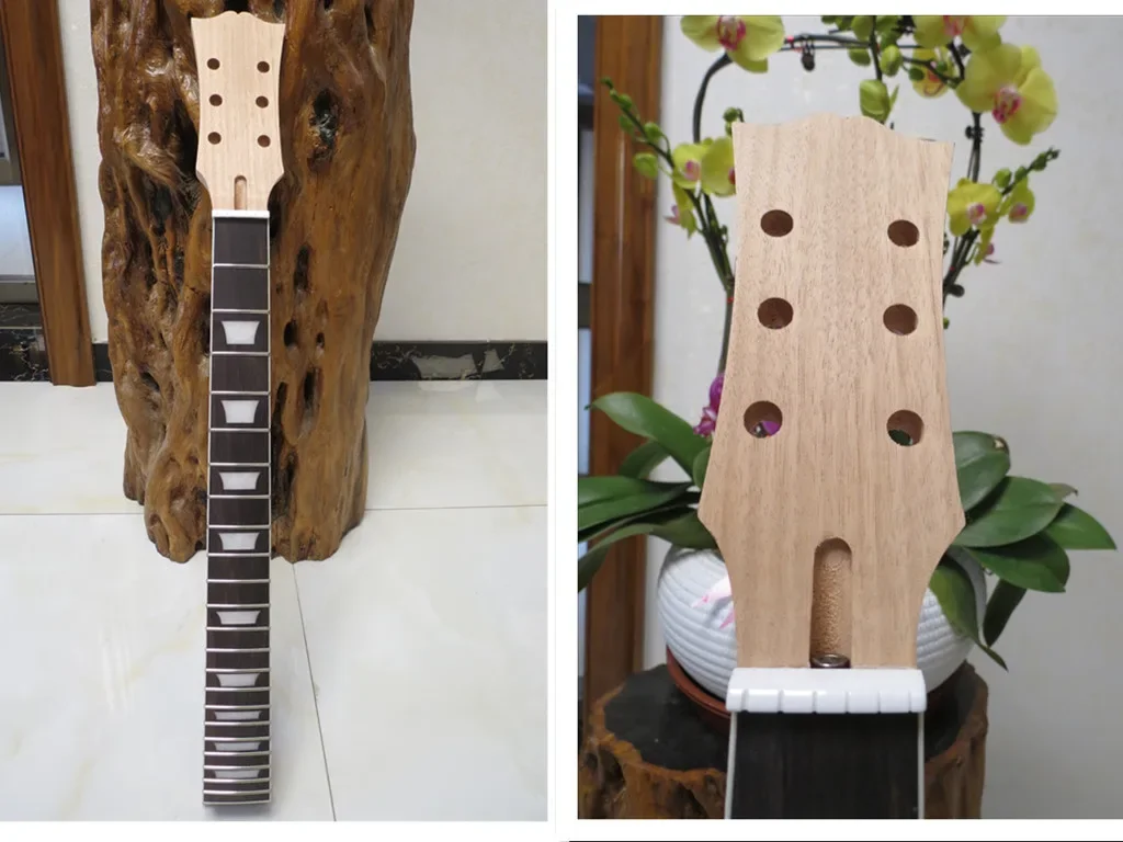 electric DIY Guitar head Neck Mahogany Wooden Rosewood Fingerboard Guitar Handle for Gibson Musical  parts