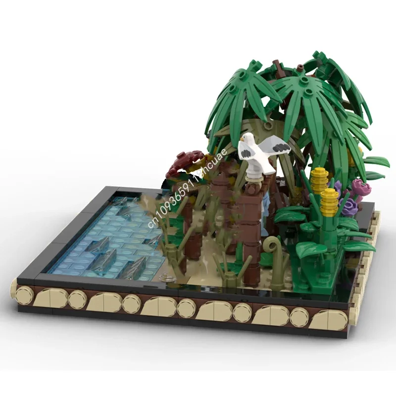 

356pcs MOC Islanders food shelter Pirates Building Blocks Solve the problem up creativity teenager Adult Christmas toy Gift