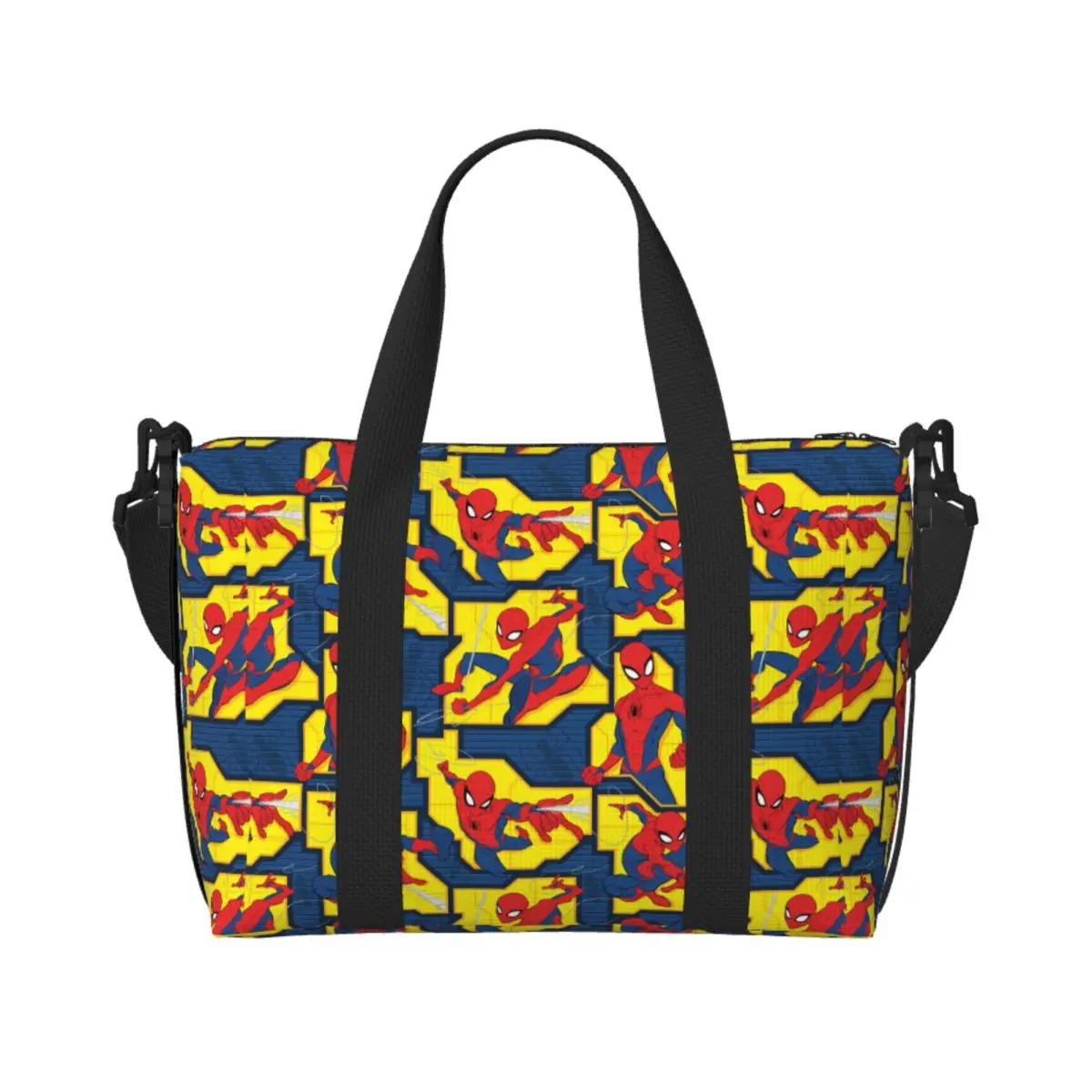 

Custom Action Spiders Comics Tote Bag Women Large Capacity Superhero Movie Beach Gym Shoulder Travel Bag