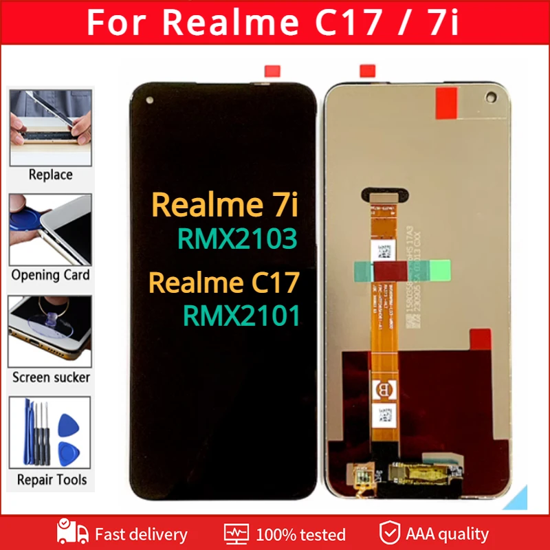 

6.5" IPS For Realme C17 RMX2101 LCD Display Touch Screen Digiziter Assembly For Realme 7i RMX2103 Screen