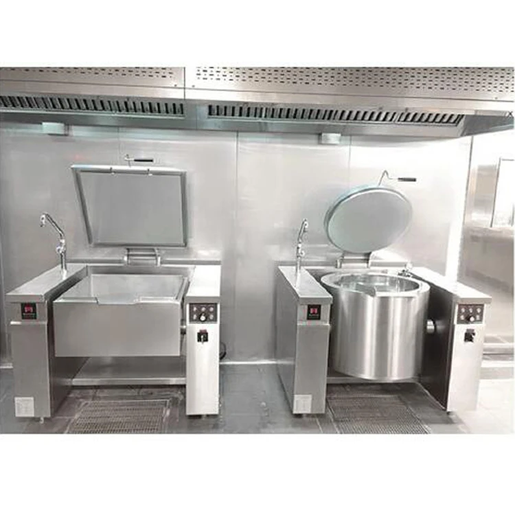 100-150L Braising Pan Large Capacity Electric Gas Industrial Tilting Braising Pan