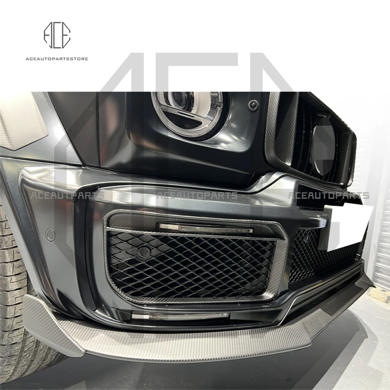 Upgrade Rocket B900 Style Dry Carbon Fiber Body Kit Front Lip For Benz G-Wagon W464 W463a G500 G55 G63 2019-2022