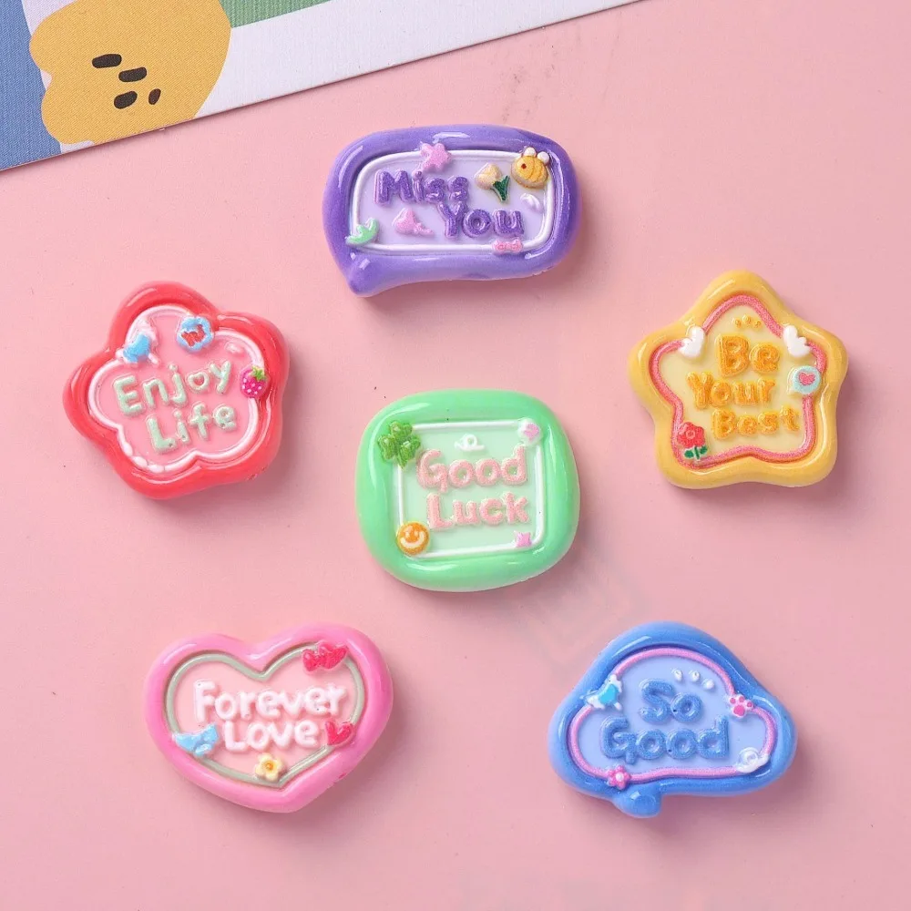10pcs Kawaii Resin Flatback Mini Heart Flower Charms Cabochons Embellishments for DIY Ornament Crafts Scrapbook Home Decorations