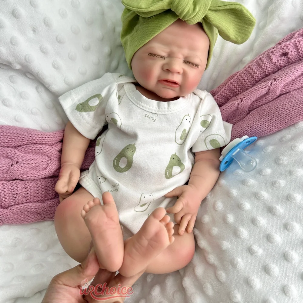18インチのフルソフトシリコン製リボーンドール、男の子、手作り、洗える、リアルな特徴、快適さと感情的なサポートを提供、子供のおもちゃ