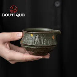 160ml Bronze Glazed Tea Pitcher Boutique Old Rock Mud Tea-separating Cha Hai Household Justice Cup Coffee Drinkware Decoration
