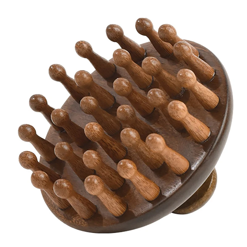 

Wood Multi-Functional Therapy Massage Comb Scalp Head Massager Natural Sandalwood Circular Tooth Guasha Scraping Body Massager