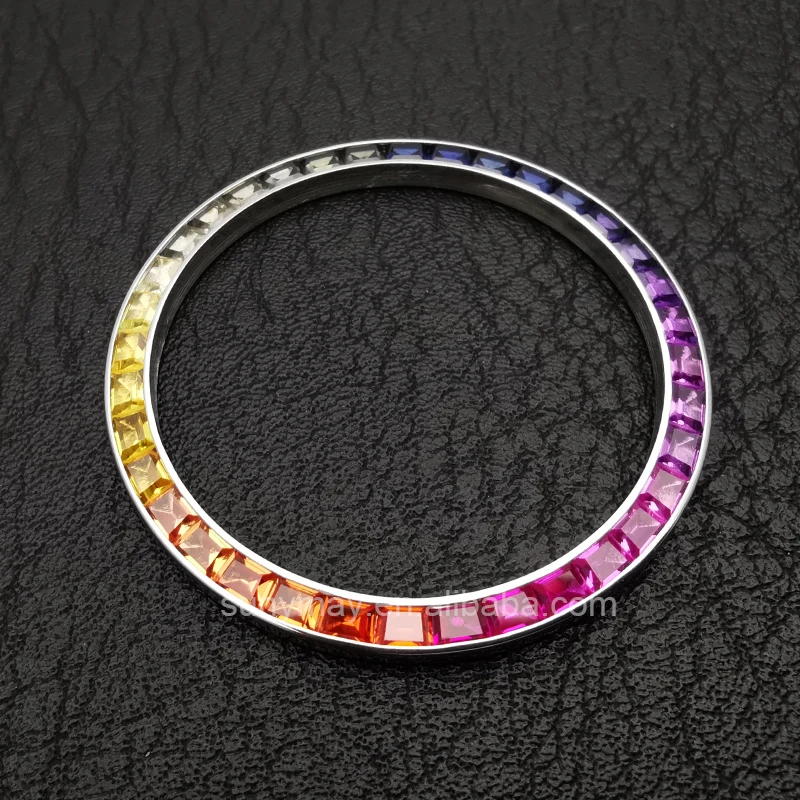 High quality Rainbow Gems Diamond Bezel For 31mm 34mm 36mm 41mm Datejust, Watch Parts