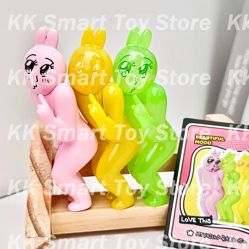 Op voorraad Plzdot Mijn vriend Konijn Roze konijn Mooie stemming Blind Box Tweede generatie Abstract Konijn Mystery Box Geschenken Speelgoed